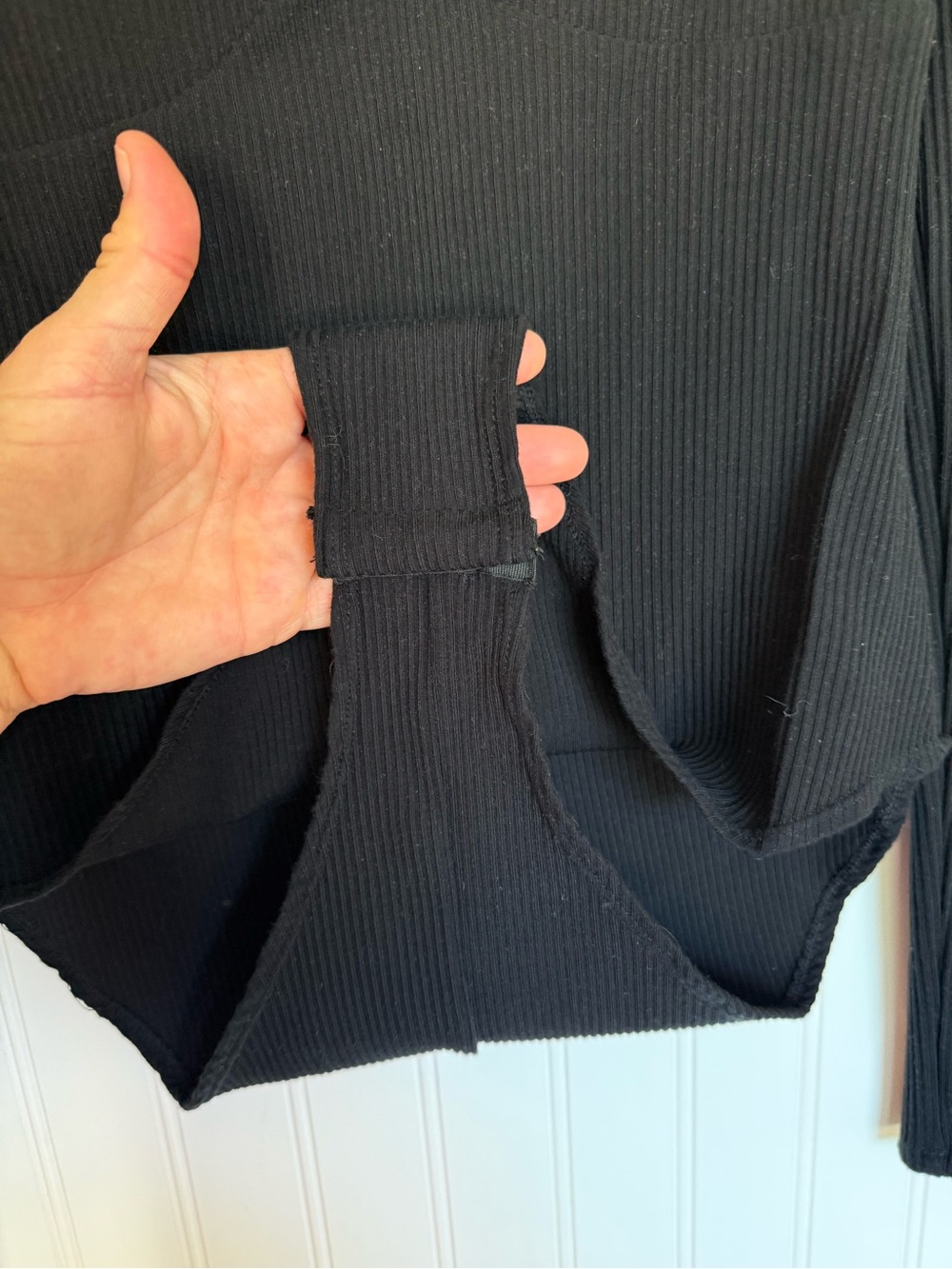 Reformation Heather Black Ribbed Tencel Sweetheart Bodysuit Size L - Picture 6 of 12